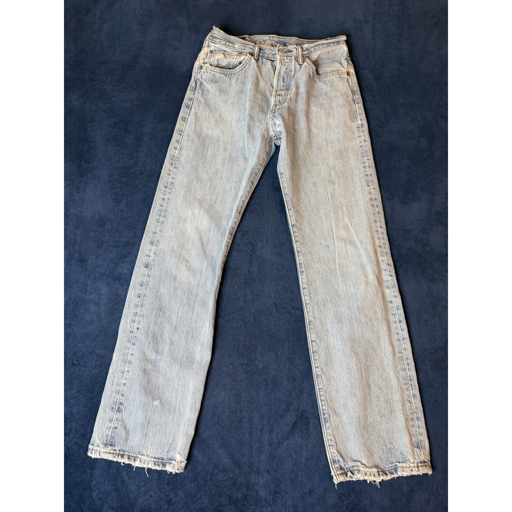 Vtg Levi’s 501xx Made In USA Denim Jeans 32x32 Actual 29x30 Light Wash Blue